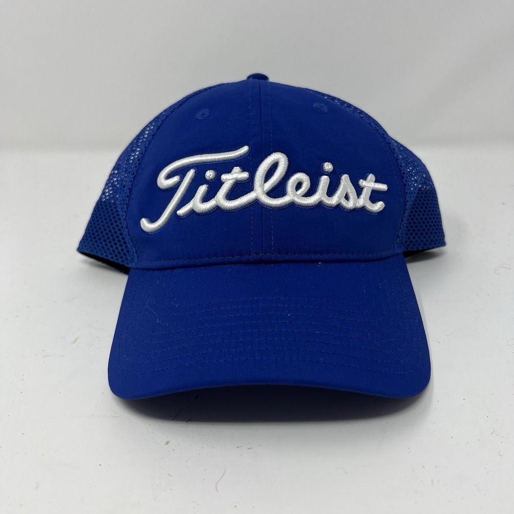 Titleist Hat Mens Adjustable Snapback Cap Blue Mesh Back Trucker Golf Outdoor